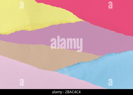 Rip colorful of soft pastel paper background. Creative design for backdrop or wallpaper. Stock Photo