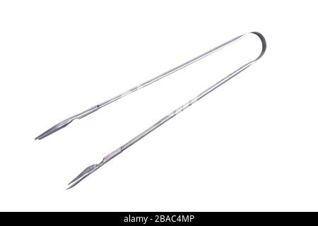 Kitchen food tongs isolated on white background, object with clipping path. Stock Photo