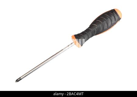 long screwdriver isolated on white background. object with clipping path. Stock Photo