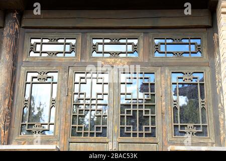 Windows of ancient Chinese architecture, close-up Stock Photo