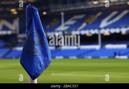 Interior General View of corner flag at Goodison Park Stock Photo