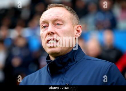 Swansea City manager Steve Cooper prior to the beginning of the match Stock Photo
