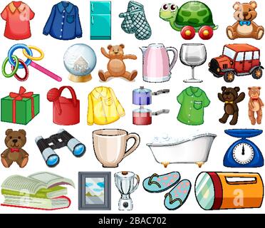 Large set household items on white background Vector Image