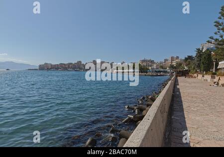 Saranda coastal promenade panoramic view Albania Stock Photo