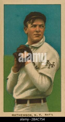 Baseball card of Christy Mathewson of the New York Giants. T206 White  Borders set. between 1909 and 1911 311 Christy Mathewson, New York Giants,  ca. 1910 Stock Photo - Alamy