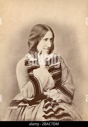 George Eliot, Victorian author of the classics SILAS MARNER (1861), and MIDDLEMARCH (1872). Carte de visite from an original daguerreotype, c.1850-59  (BSLOC 2018 4 39)