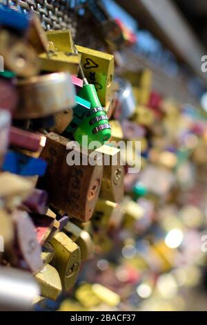 Locks on Pairs bridge Stock Photo
