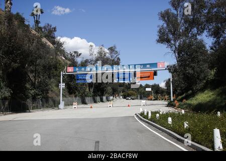 A general view of the Gate A entrance at Dodger Stadium, Saturday