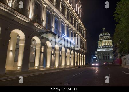 The Capitolio building at night, Havana, Cuba Stock Photo