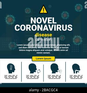 corona virus flyer education template Stock Vector