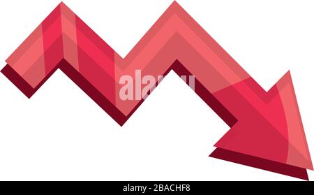 declining arrow stock market crash vector illustration isolated icon Stock Vector
