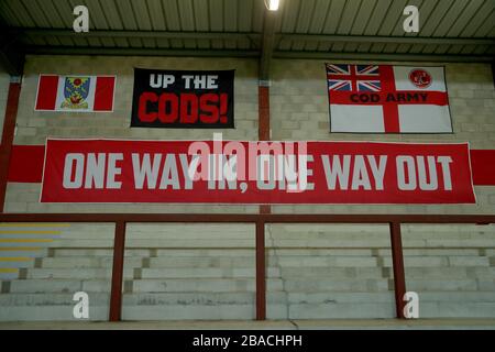 a general view of the home stand at Fleetwood Town's Highbury Stadium Stock Photo