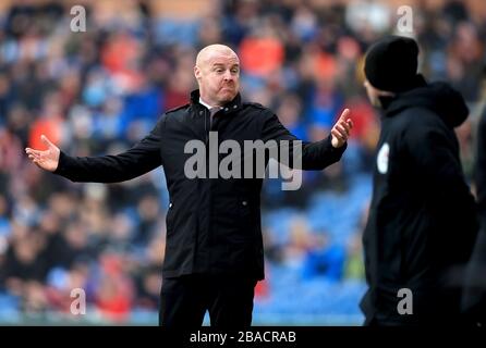 Burnley manager Sean Dyche gestures on the touchline Stock Photo