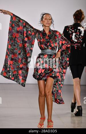 NEW YORK, NEW YORK - SEPTEMBER 08: Pat Cleveland walks the runway for Nicole Miller during New York Fashion Week: The Shows at Gallery II Stock Photo