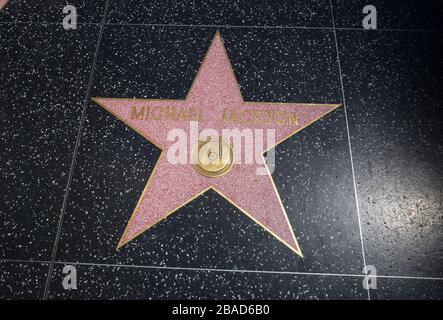 Los Angeles, California, USA 26th March 2020 A general view of atmosphere of Michael Jacksons Star on Walk of Fame as people practice social distancing during Stay at Home order on March 26, 2020 in Los Angeles, California, USA. Photo by Barry King/Alamy Stock Photo Stock Photo