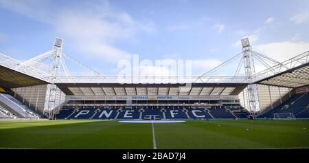 General view of Deepdale stadium prior to kick-off Stock Photo