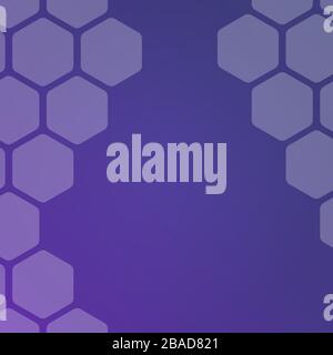 Abstract background with purple or violet hexagons. Web blank card design. Vector illustration. Stock Vector