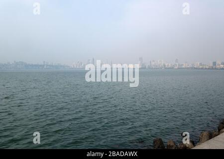 Marine Drive Skyline in Mumbai, India Stock Photo