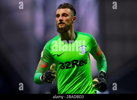 Preston North End goalkeeper Declan Rudd Stock Photo