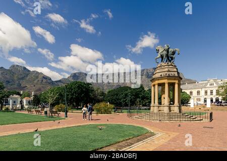 Delville wood world war 1 memorial in Company gardens, a scenic historical park with table mountain as backdrop Cape Town South Africa Stock Photo