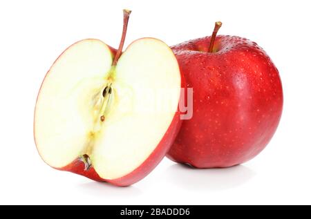 Fresh Apples with water drops isolated on white background, including clipping path without shade. Germany Stock Photo