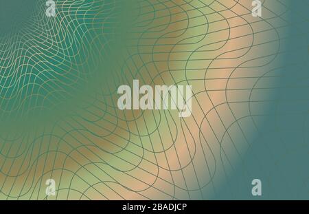 Guilloche vector background, thin wavy lines design Stock Vector