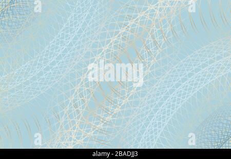 Guilloche vector background, thin wavy lines design Stock Vector