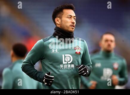 Southampton's Maya Yoshida warms up ahead of the match Stock Photo