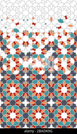 Arabesque vector pattern. Geometric halftone texture Stock Vector