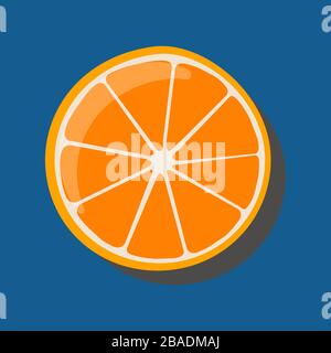 Citrus slices with harsh shadows Stock Vector