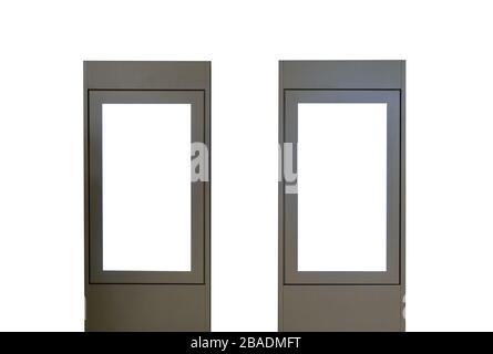 Two blank mock-up signboard stand for advertise. isolated on white background Stock Photo