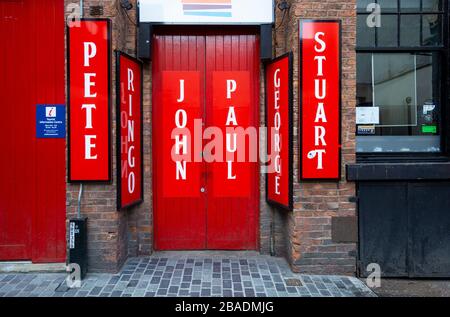 Magical Beatles Museum entrance on Mathew Street in Liverpool Stock Photo