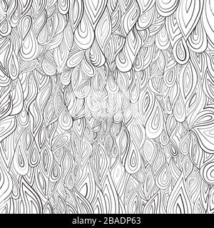 Vector illustration of Pattern for coloring book. Good for adult relaxation coloring book. Outline. Black and white. Stock Vector