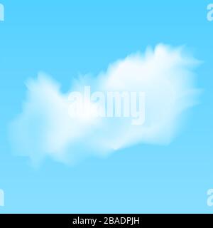 vector illustration of white realistic clouds on blue background Stock Vector