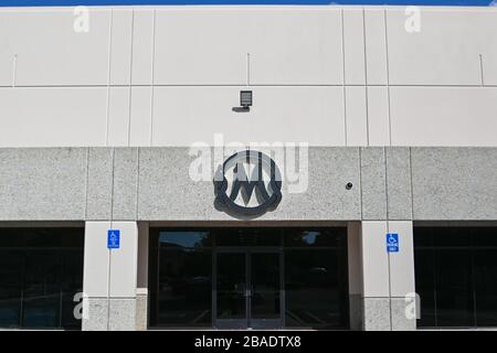 General overall view of signage outside the Mamba Sports Academy, Thursday, March 26, 2020, in Thousand Oaks, Calif. Kobe Bryant and daughter Gianna Bryant, were heading to the sports complex when on Sunday, January 26, 2020, they were among the people killed in a helicopter crash when a Sikorsky S-76B helicopter, piloted by Ara Zobayan, crashed around 30 miles northwest of downtown Los Angeles, en route from John Wayne Airport to Camarillo Airport. (Photo by IOS/Espa-Images) Stock Photo