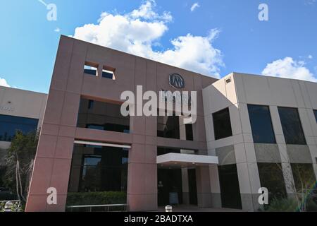 General overall view of signage outside the Mamba Sports Academy, Thursday, March 26, 2020, in Thousand Oaks, Calif. Kobe Bryant and daughter Gianna Bryant, were heading to the sports complex when on Sunday, January 26, 2020, they were among the people killed in a helicopter crash when a Sikorsky S-76B helicopter, piloted by Ara Zobayan, crashed around 30 miles northwest of downtown Los Angeles, en route from John Wayne Airport to Camarillo Airport. (Photo by IOS/Espa-Images) Stock Photo