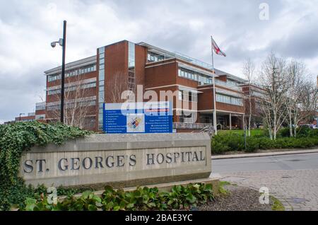 St George's Hospital in Tooting, south west London. One of UK's largest teaching hospital Stock Photo