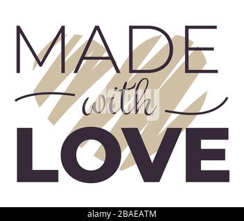 Made with love emblem for handmade production vector Stock Vector