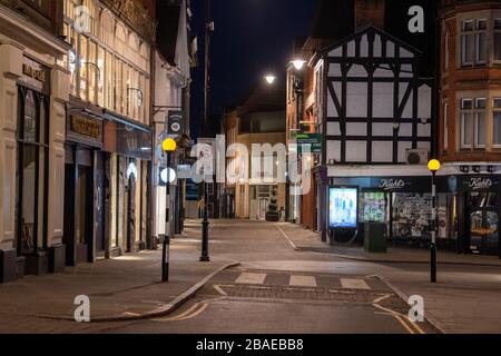 Empty Bridlesmith Gate on a Saturday night during the Coronavirus COVID 19 pandemic, March 2020 Nottinghamshire England UK Stock Photo