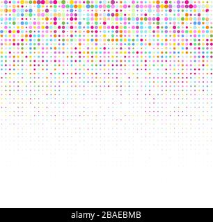 Colored polka dots on white background Stock Vector