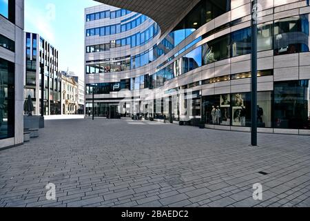 Empty streets in Düsseldorf during the Corona crisis, Kö-Bogen Stock Photo