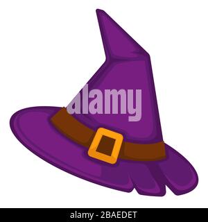 Witch hat for halloween celebration, headwear of magician Stock Vector