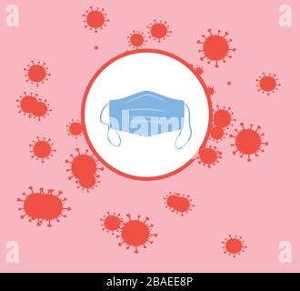 Medical face mask protects against viruses and infections - hygiene product, vector illustration Stock Vector