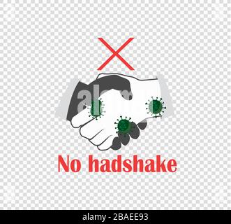 Viral Disease Prevention - No shaking hands. vector icon Stock Vector