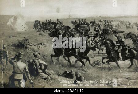 The First World War. Horse artillery in the Battle of Zamosc on August 26, 1914 Stock Photo