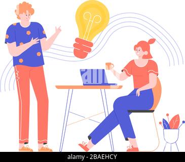 Brainstorming and generating ideas. Stock Vector