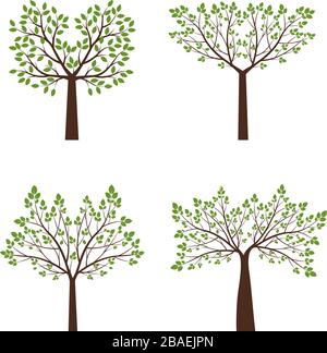 Set of green Trees. Vector Illustration Stock Vector