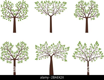 Set of green Trees. Vector Illustration Stock Vector