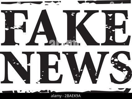 Black grunge stamp and FAKE NEWS. Vector Illustration. Stock Vector