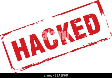 Red stamp and text Hacked. Vectro Illustration. Stock Vector